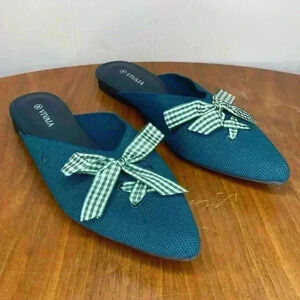 VIVAIA Molly Women's Mule w/Bow Green Size 38 US 7
